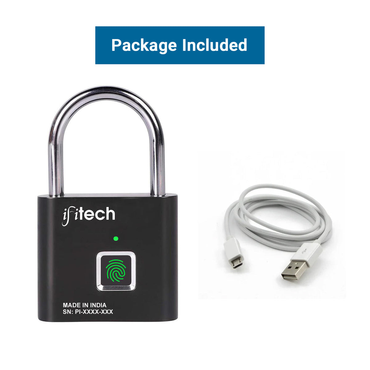 Fingerprint Lock β Smart Padlock with Keyless Biometric Access (USB Rechargeable)