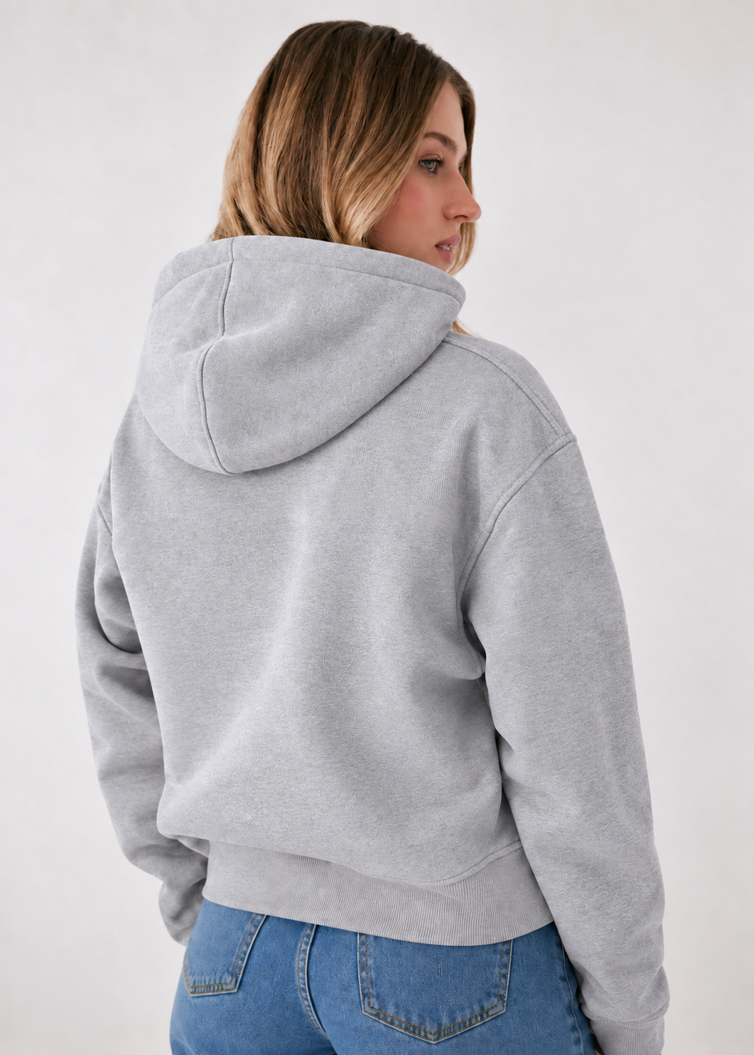 Winter Grey Basic Hoodie For Women