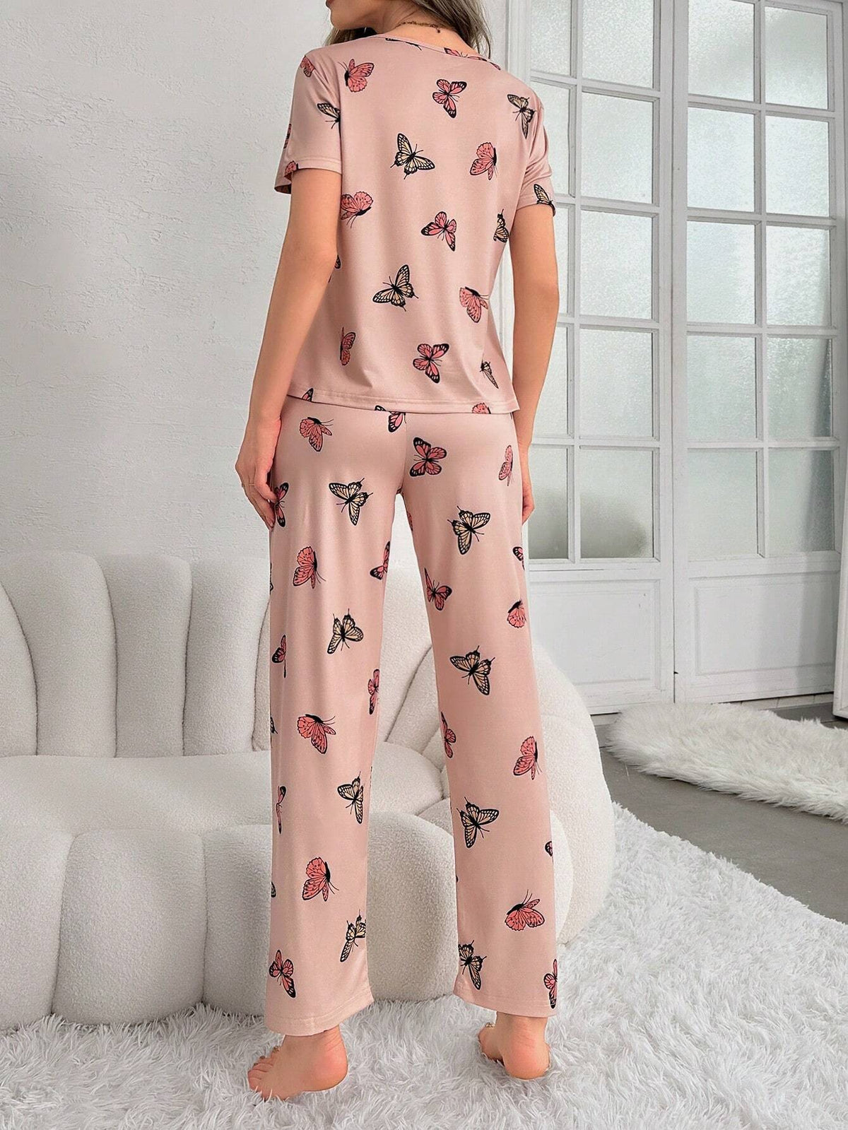 Monach Butterfly Printed Night Suit