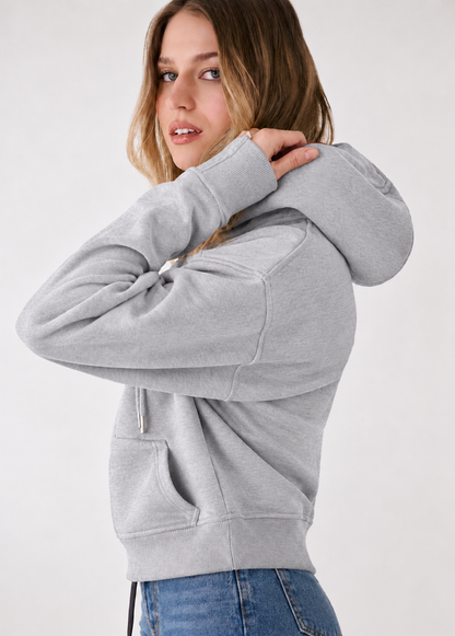 Winter Grey Basic Hoodie For Women