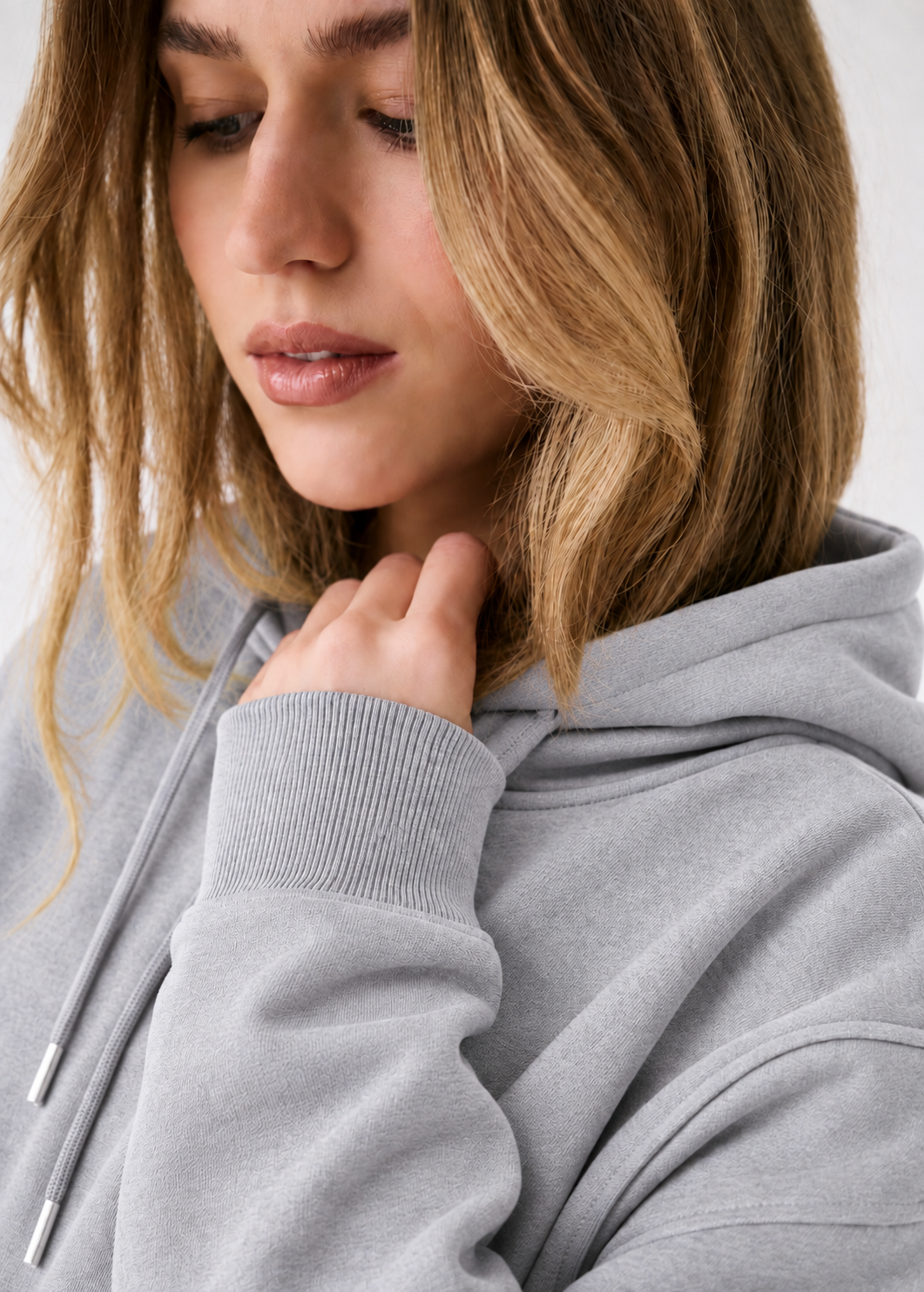 Winter Grey Basic Hoodie For Women