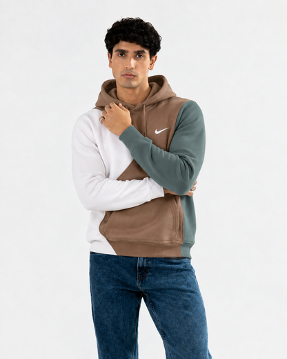 Winter Brown Multi Basic Hoodie For Men