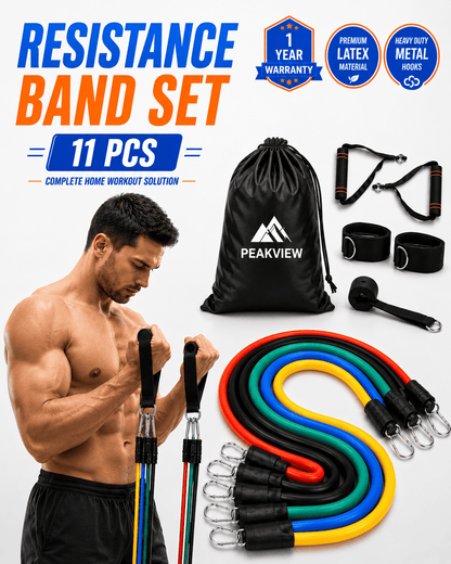 Home Gym (11 Pcs) Resistance Band Set
