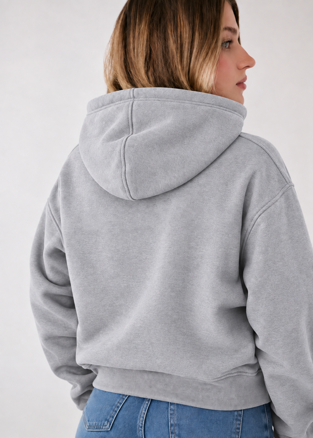 Winter Grey Basic Hoodie For Women