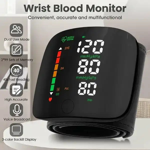 Digital wrist blood pressure monitor – compact and lightweight – Nobel Baron