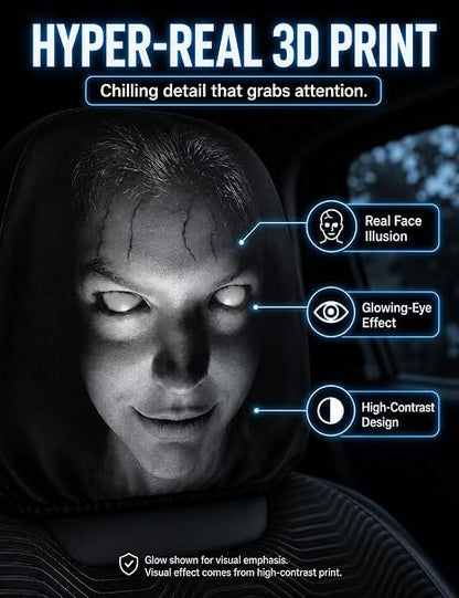 Ghost Face Headrest Covers with Glowing-Eye Effects