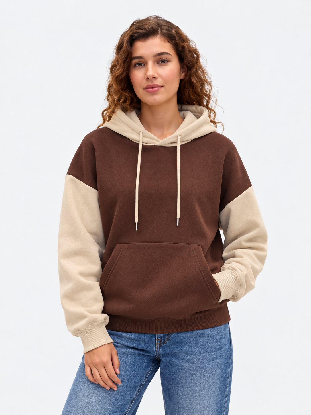 Winter Coffee With Cream Basic Hoodie For Women