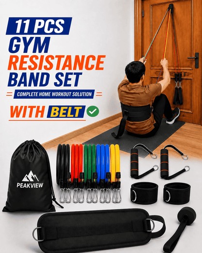 Home Gym (11 Pcs) Resistance Band Set