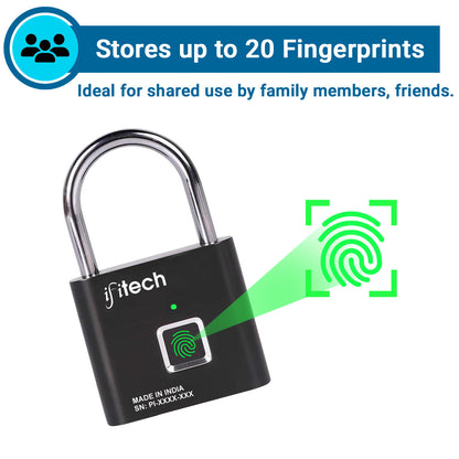 Fingerprint Lock – Smart Padlock with Keyless Biometric Access (USB Rechargeable)