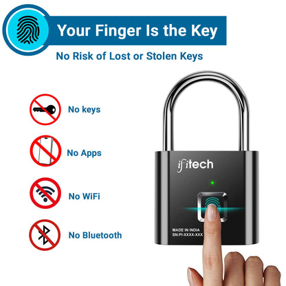 Fingerprint Lock – Smart Padlock with Keyless Biometric Access (USB Rechargeable)