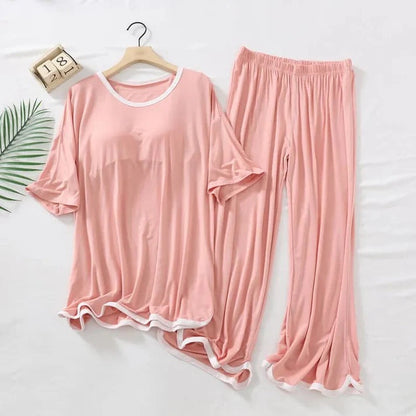 Pink Palazzo Style Night Suit