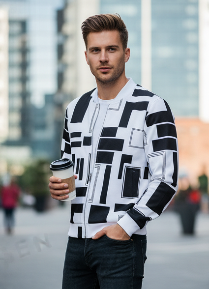Winter Urban Gridlock Bomber Jacket For Men