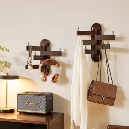 Wooden Wall-Mounted Organizer & Coat Rack