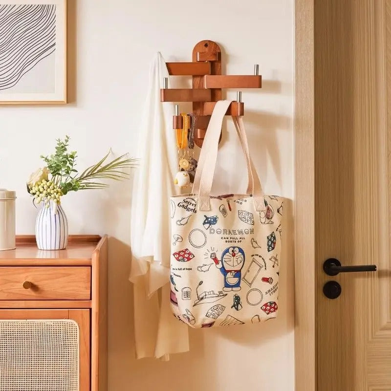 Wooden Wall-Mounted Organizer & Coat Rack