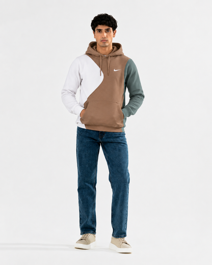 Winter Brown Multi Basic Hoodie For Men