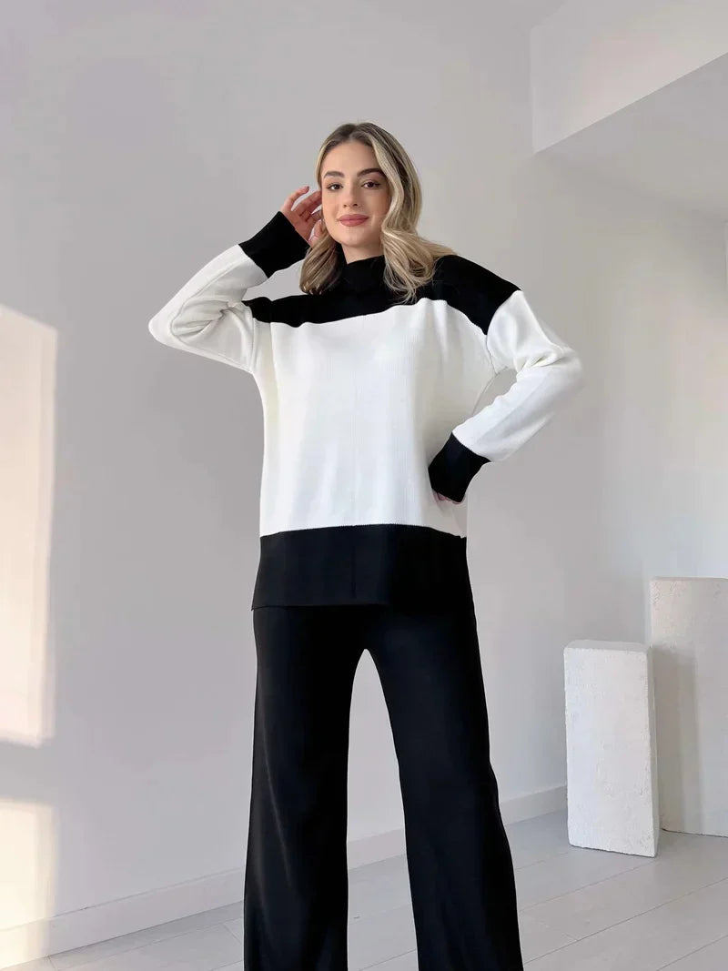 Winter Black Panel 2 PC Co-Ord Set